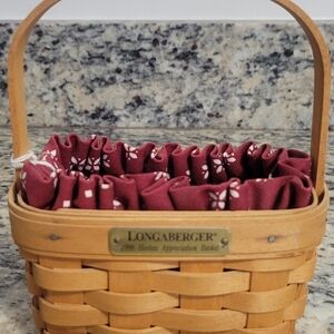 Longaberger Basket with Maroon Fabric Liner